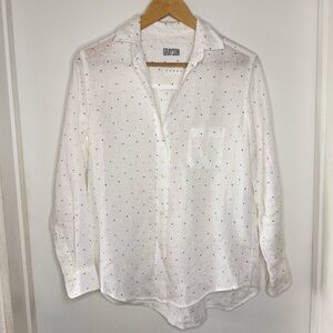 Grayson The Hero linen shirt Tiny Hearts Print White Women’s 01 SMALL Minimalist